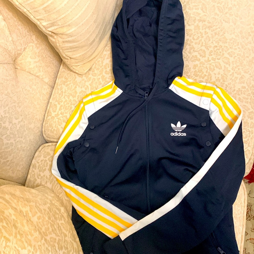 Adidas tear away track jacket. Rita Ora addition